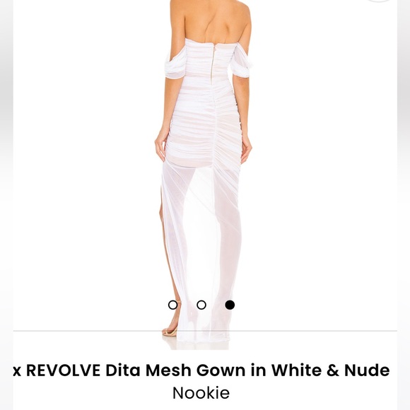 Nookie Dita Mesh Gown in White & Nude - Picture 5 of 5
